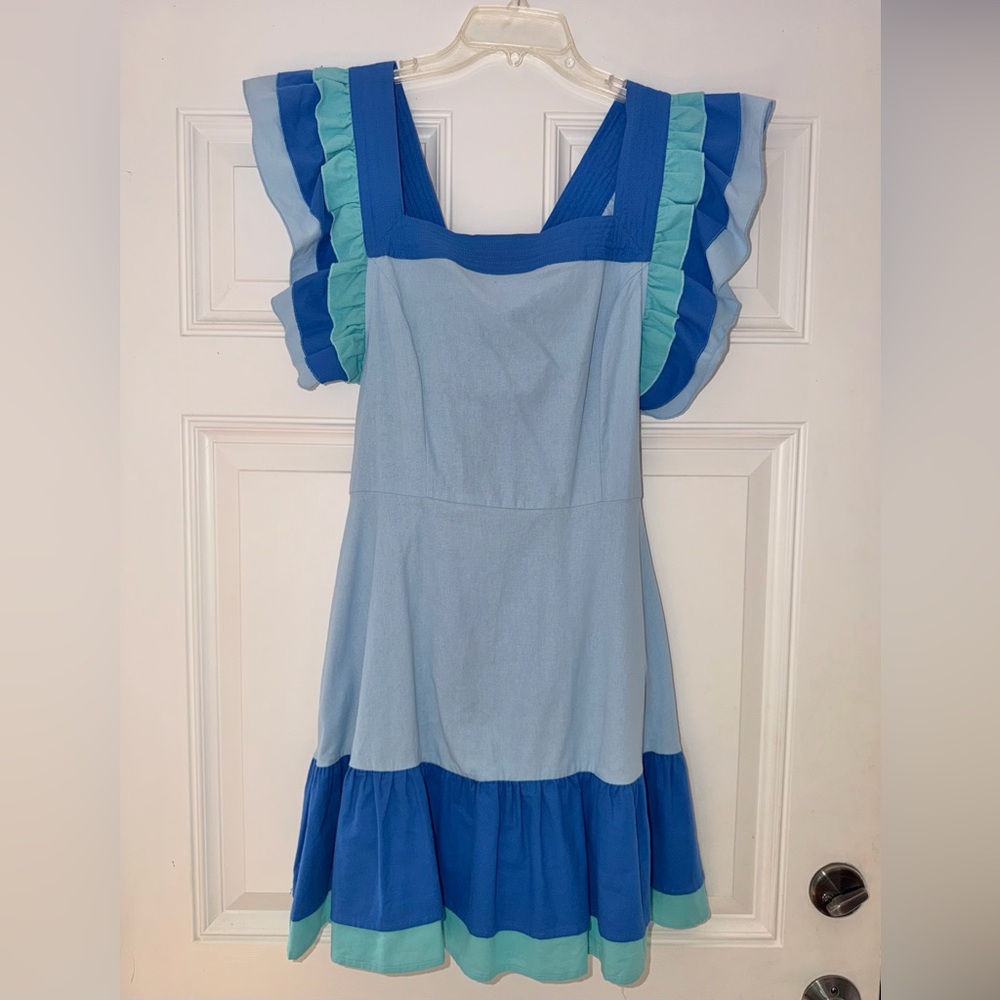 NWT Women’s Strut & Bolt Blue Ruffle Dress